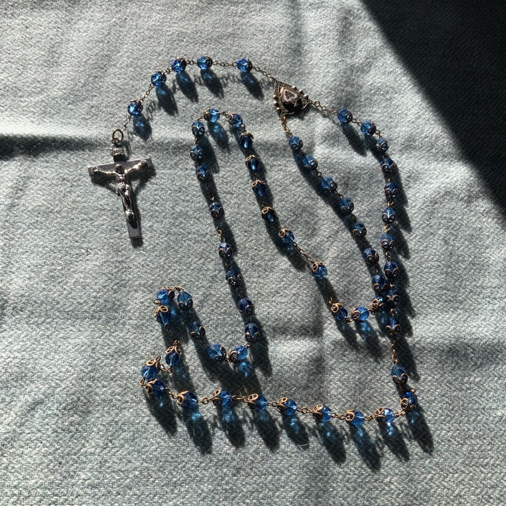 Lajarco Vintage Blue Rosary Beads - rare